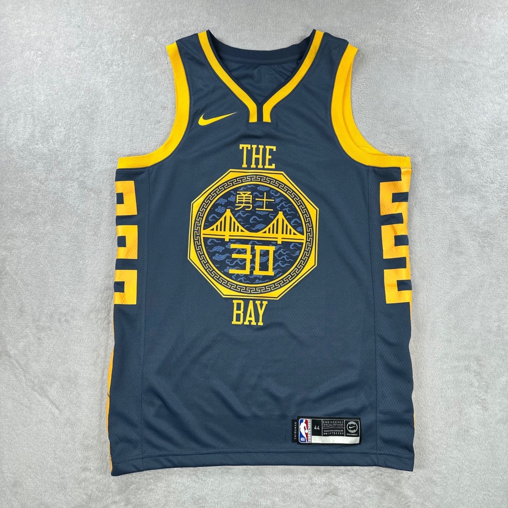 Golden State Warriors Jersey Mens Medium Blue NBA Basketball Stephen Curry Nike
